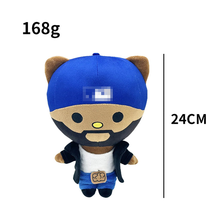 Hello Kitty Blue Hat Boy Kendrick Lamar Plush Doll Figure Stuffed Toy Cute Boys Girls Fans Collect Gifts 24cm