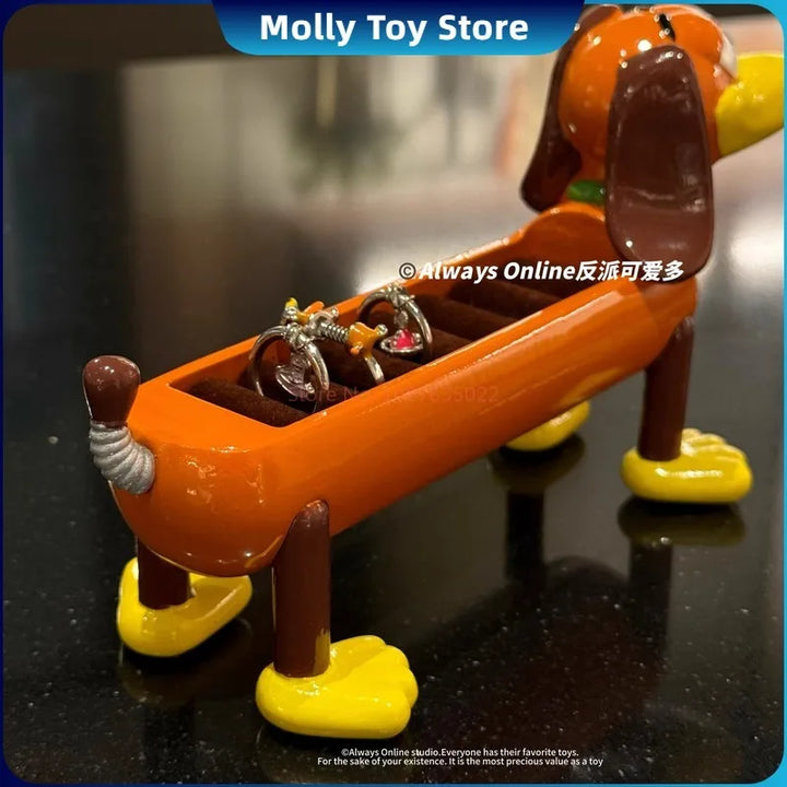Disney Slinky Dog Storage Box Ring Jewelry Storage Box Display Shelf Desktop Decorative Ornaments Figure Gifts