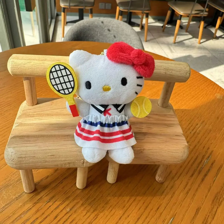 Hello Kitty Tennis Kawaii Plush Toys Backpack Pendant Decorative Keychain Cute Boys Girls Creative Birthday Gifts