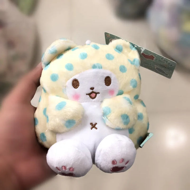 Sanrio Marumofubiyori Bear Plush Toys Keychain Moppu bear Cartoon Kuromi Stuffed Plush coin purse bag Backpack Pendant Gifts