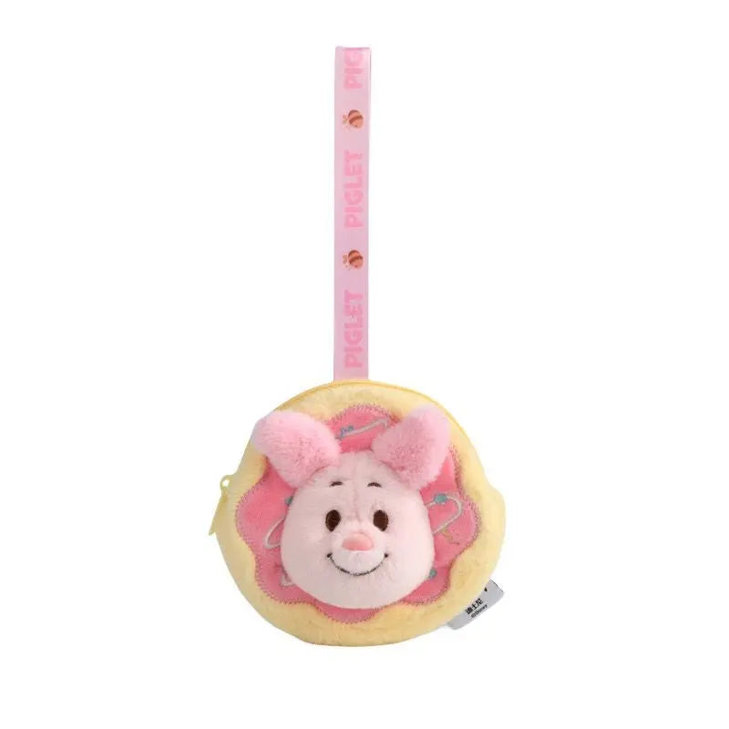 Disney Winnie The Pooh Piglet Plush Toys Kawaii Rex Coin Purse Wallet Keychain Cartoon Earphone Bag Backpack Pendant Friend Gift