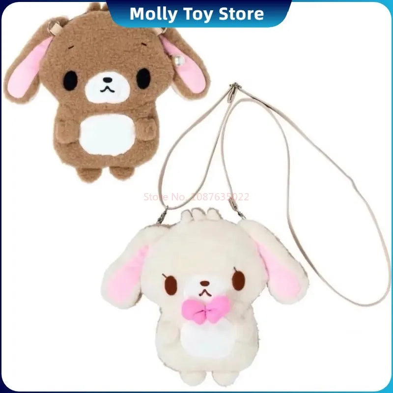 Kawaii Sanrio Sugarbunnies Plush Messenger Bag Cartoon Cure Double-Sided Bag Shirousa Kurousa Large Capacity Shoulder Bag Gifts