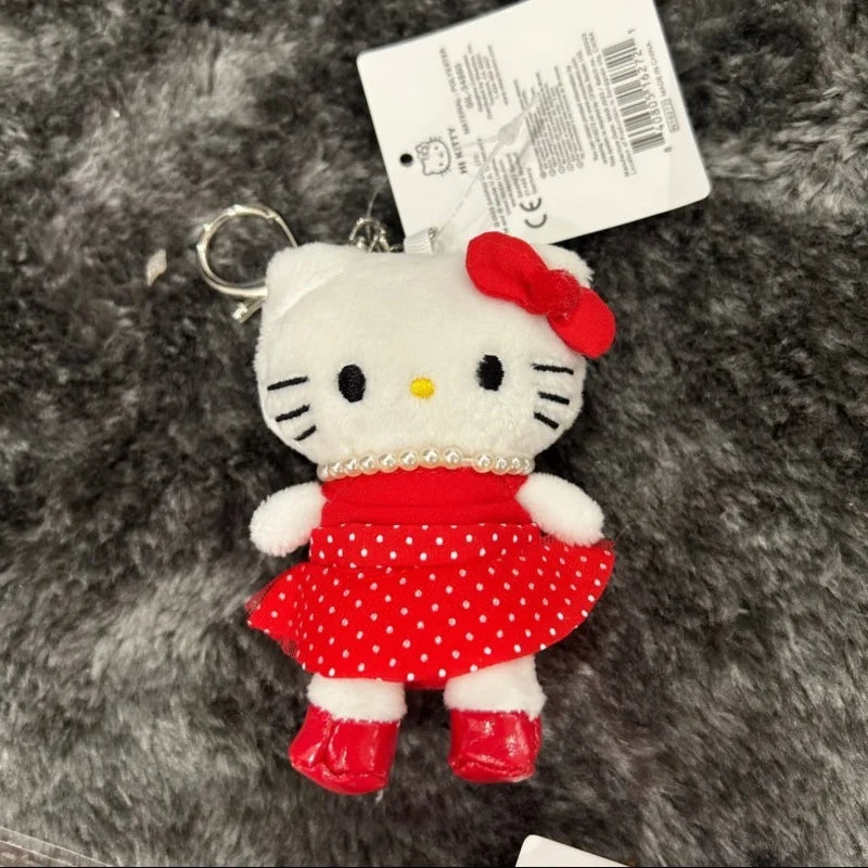 NEW Sanrio Polka Dot collection hello kitty plush toy pendant  Pearl  Black Red Skirt ME series KT cat backpack charm Girl Gift