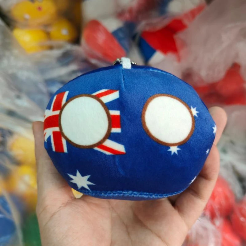 10cm Country Ball Plush Toys Polandball Bag Purse Pendant Country Balls Countryball Stuffed Doll Toy Christmas Gifts for Kids