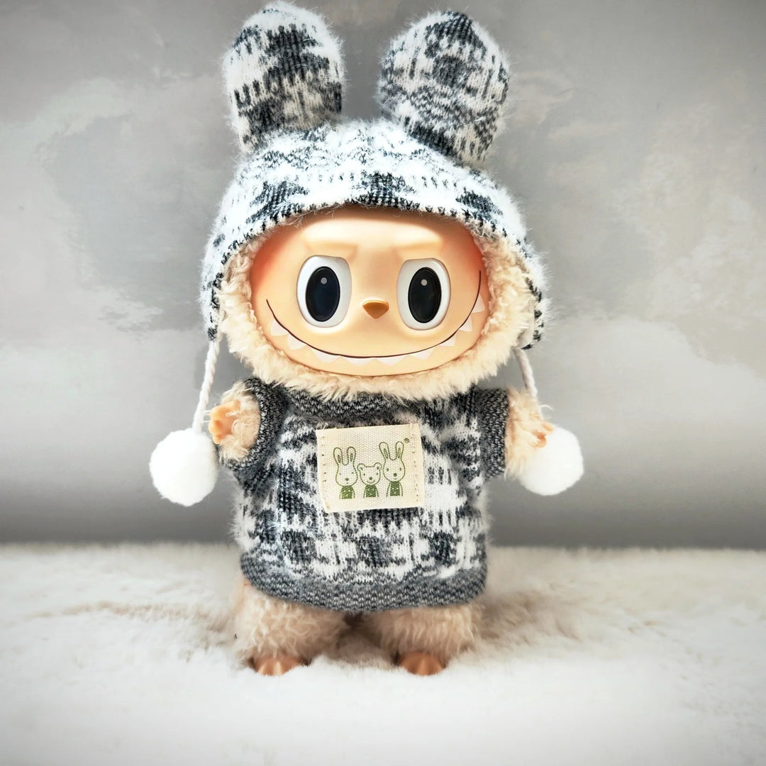 15cm/17cm Plush Doll Pullcloth Clothing Lila Rabbit Jacquard Shirt Set First And Second Generation DIY Gifts