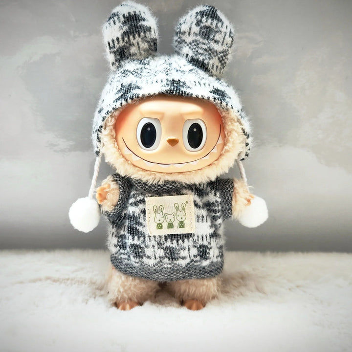 15cm/17cm Plush Doll Pullcloth Clothing Lila Rabbit Jacquard Shirt Set First And Second Generation DIY Gifts