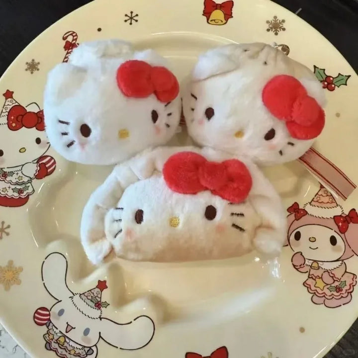 Sanrio Shanghai Breakfast series Hello Kitty plush toys Pendant Cartoon Kitty cat Kawaii dumpling Bread creativity Toy Keychain