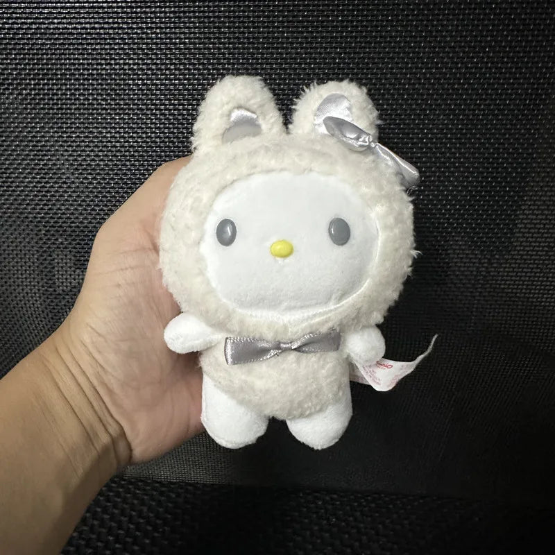 Sanrio Kuromi My Melody Plush Toys Kawaii Cartoon Cinnamoroll Keychain Doll Decoration Backpack Pendant Children's Birthday Gift