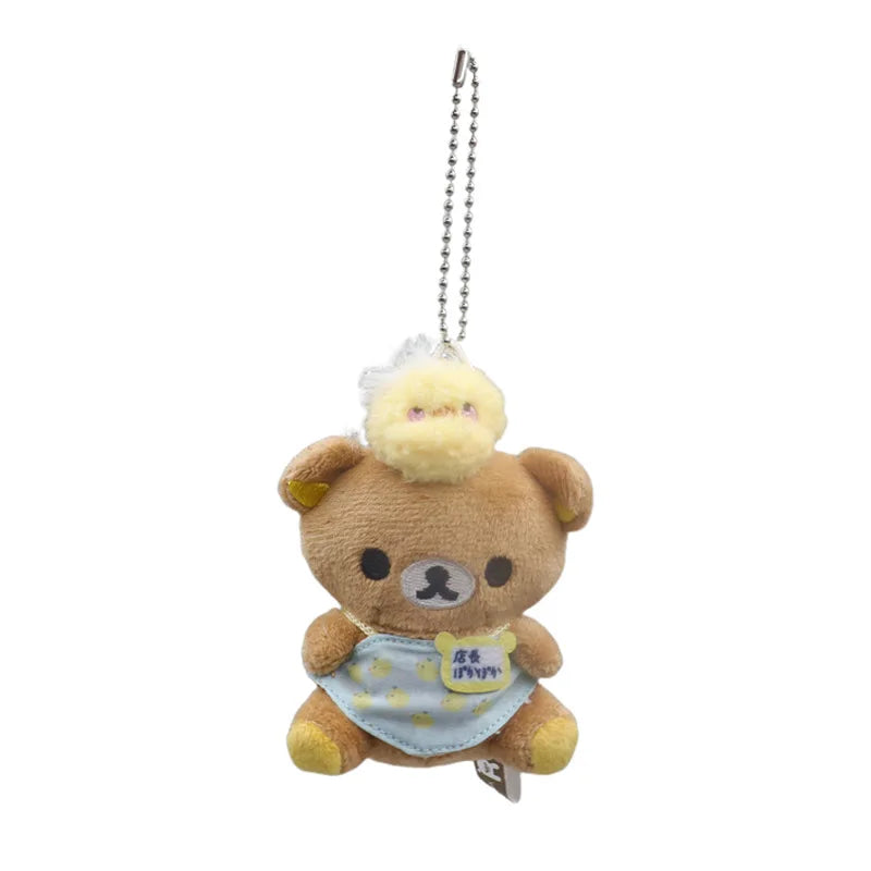 Kawaii Cartoon Rilakkuma Mini Plush Toys Keychain Backpack Pendant Soft Stuffed Doll Decoration Boys and Girls Birthday Gifts