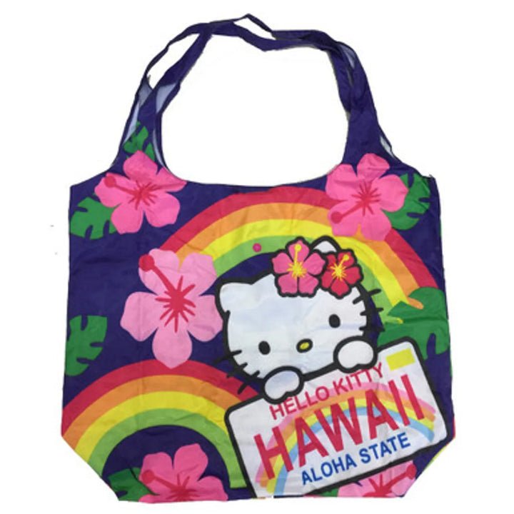 Sanrio Hellokitty Hawaiian Shopping Bag Cartoon Cute Storage Bag Collapsible Handbag Student Shoulder Bag Lunch Bag Shopping Bag