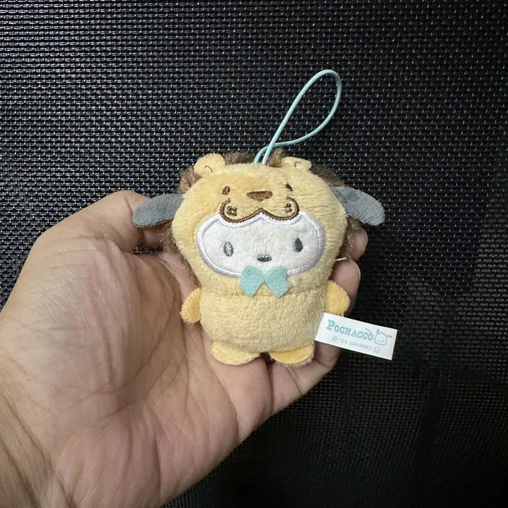 Sanrio Kuromi My Melody Plush Toys Kawaii Cartoon Hangydon Lion Sloth Cross Dressing Keychain Backpack Pendant Decoration Gift