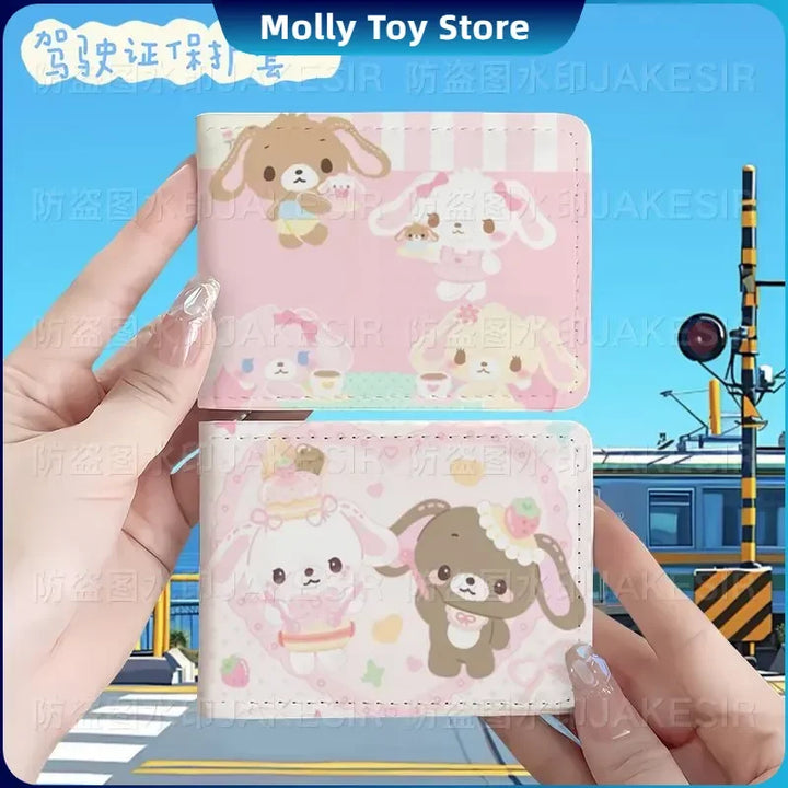 Kawaii Sugarbunnies Driver'S License Protective Leather Cover Cartoon Cute Id Card Sleeve Anti Loss Wear-Resistant Girls Gifts