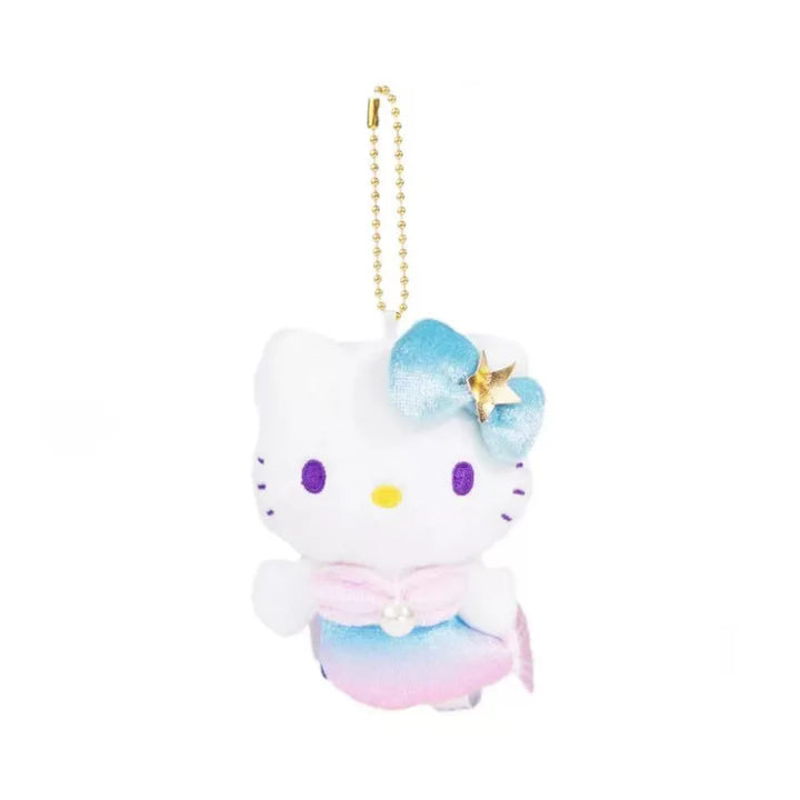 Kawaii Sanrio Hello Kitty 50Th Anniversary Mermaid Rainbow Plush Toys Backpack Pendant Accessories Keychain Doll Christmas Gift