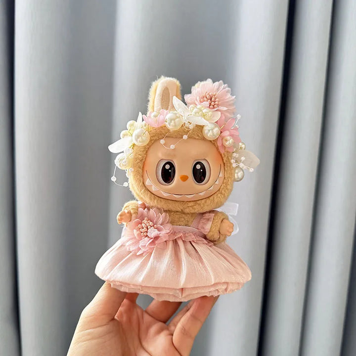 17cm Labubu Idol Dolls Plush Doll'S Strawberry Skirt Cute Clothing Hoodie No Doll Outfit Accessories Korea Kpop Exo Girls Gift