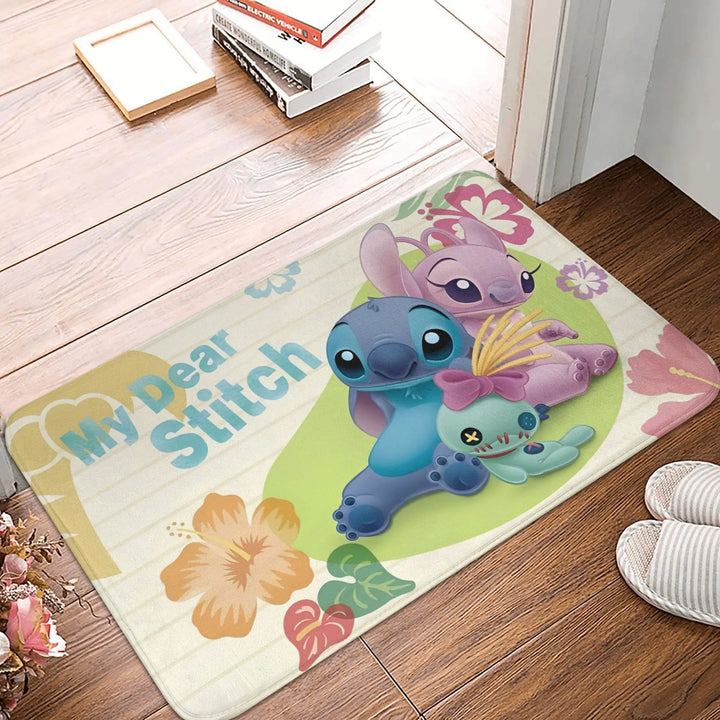 Stitch Cartoon Memory Foam Bath Mat Rug Non-Slip Ultra Soft Angel Love Bathroom Floor Rugs Carpet For Bath Entrance Door Doormat