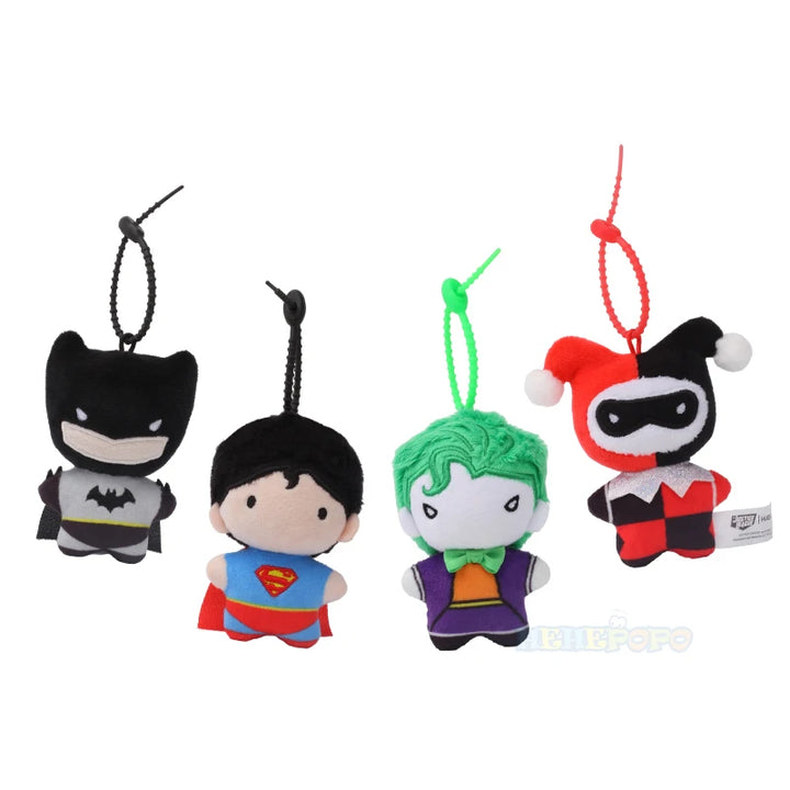 9cm DC Movies Superman Batman Harley Quinn Plush Toy Soft Keychain Creative Cartoon Gift for Christmas Halloween