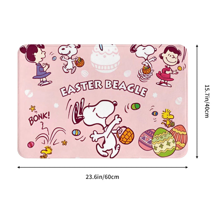 Happy Easter Eggs Snoopy Bathroom Rugs Mat Extra Soft and Absorbent  Bath Rugs Mats Carpet Non-Slip for Kitchen Shower
