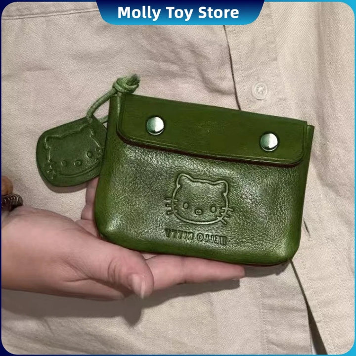 Sanrio Hello Kitty Classic Coin Purse Cortex Short Wallet Storage Bag Anime Peripheral Id Set Storage Bag Student Wallet Gifts