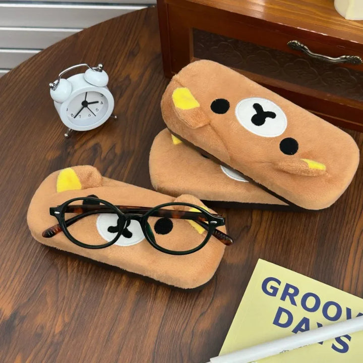 Cute Rilakkuma Plush Glasses Box Sunglasses Protection Box Anti-fall and Pressure Storage Box for Boys and Girls Holiday Gifts