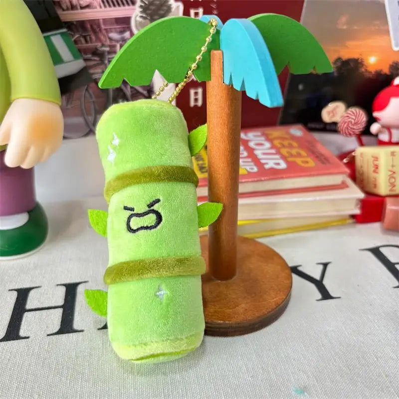 Cartoon Angry Bamboo Plush Doll Bag Charm