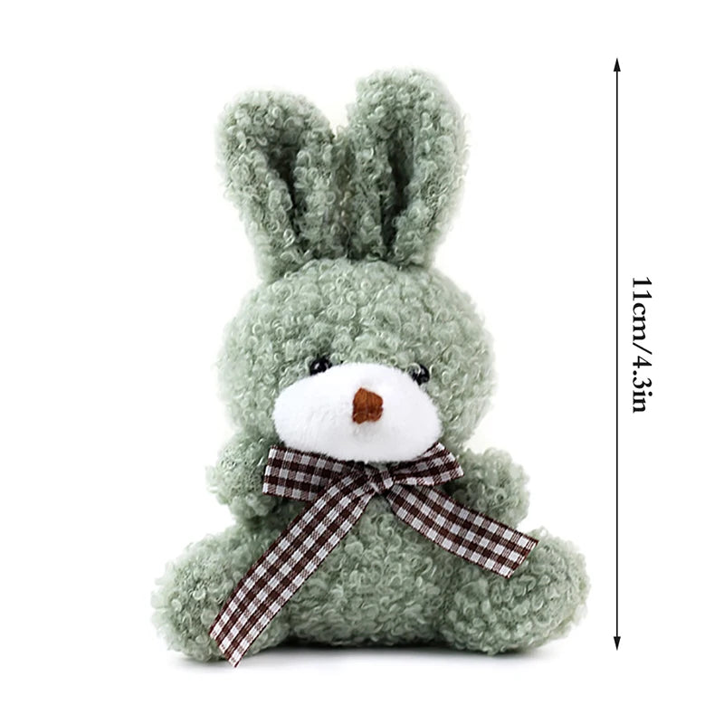 11CM Cute Rabbit Bow Plush Stuffed Doll Tie Bunny Soft Pillow Plush Toy Home Decor Kid Gift Christmas Decoration