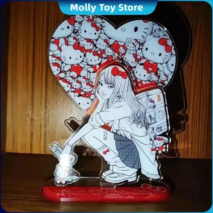 Tomie Junji Ito Peripherals Hellokitty Creative Standing Plates Decorations High Face Value Cartoon Cute Desktop Toys Fun Gift