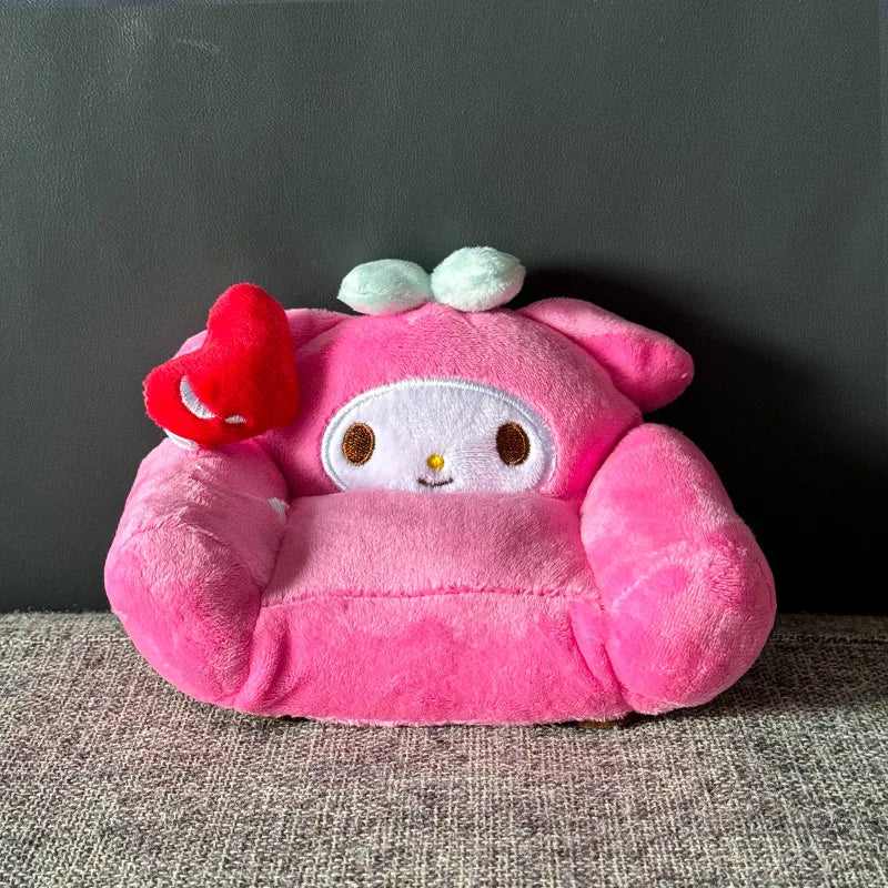 Kawaii Kuromi Hello Kitty Mickey Plush Mini Sofa Cartoon Cute Plush Toy Soft Stuffed Doll Sofa Decorative Home Item For Fans