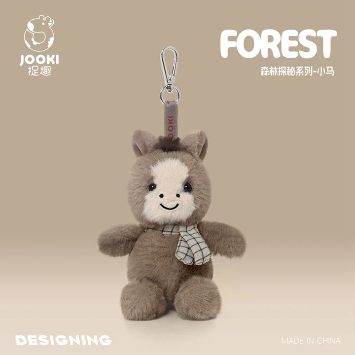 Small Plush Toys Frog Keychain Soft Dolls Fox Style Bag Accessories Fluffy Dog Key Ring Holder Kawaii Horse Pendant Cheap Gifts