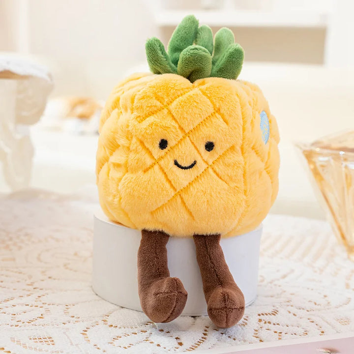 Cartoon Kiwi Fruit Plush Toys Squishy Mangosteen Soft Dolls Pineapple Durian Stuffed Toys Watermelon Plushie Pitaya Pear Orange