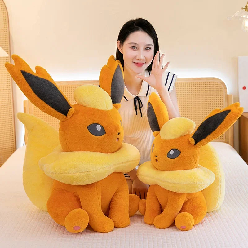 45/80cm Flareon Pokemon Plush Toys Large Anime Doll Cute Pillow Cartoon Giant Pokémon Plushie Stuffed Gift for Kids Christmas
