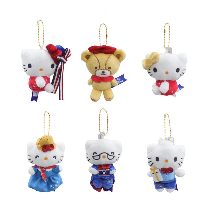 Kawaii Sanrio Hello Kitty 50Th Anniversary Plush Toys Tiny Chum Keychain Backpack Pendant Doll Girls Christmas Birthday Gift