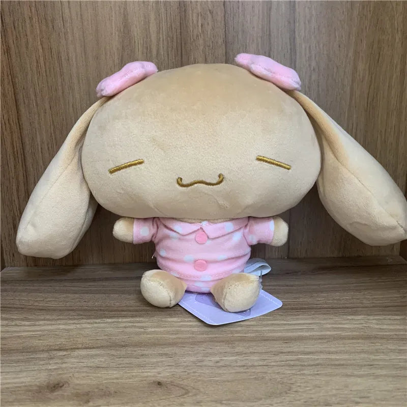 Pajamas Mocha Dog Plush Toys Kawaii Cute Bag Keychains Keyring Ball Chain Stuffed Animals Kids Toys for Girls Birthday Gift