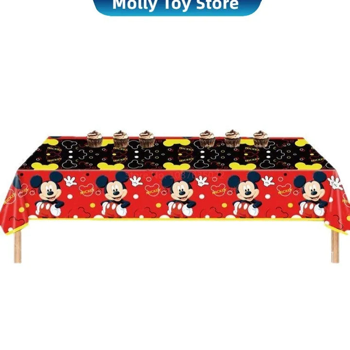 Anime Mickey Mouse Themed Children'S Birthday Party One-Time Decor Disposable Paper Tray Tissue Tablecloth Set Program Decor