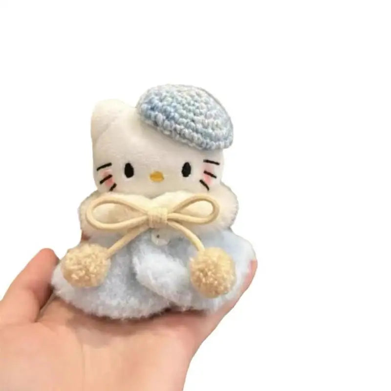 Kawaii Sanrio Hello Kitty Princess Cloak Backpack Pendant Plush Toys Cartoon Keychain Stuffed Doll Decoration Girl Birthday Gift