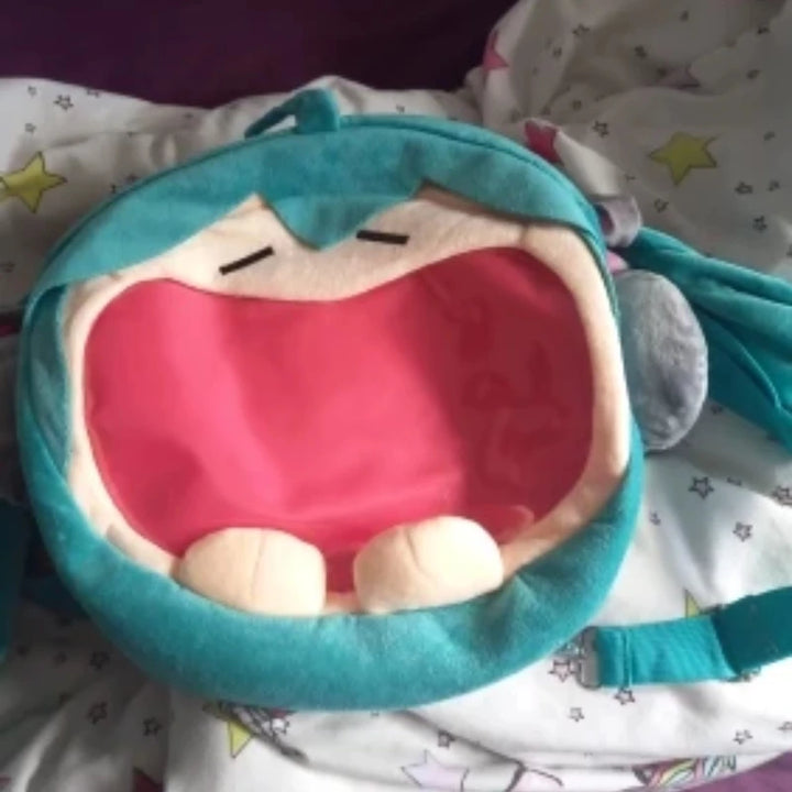 New Hatsune Miku Cat Shoulder Bag Backpack Cute Anime Girl Plush Cartoon Kawaii Knapsack Student Bag Packet Customized Gifts