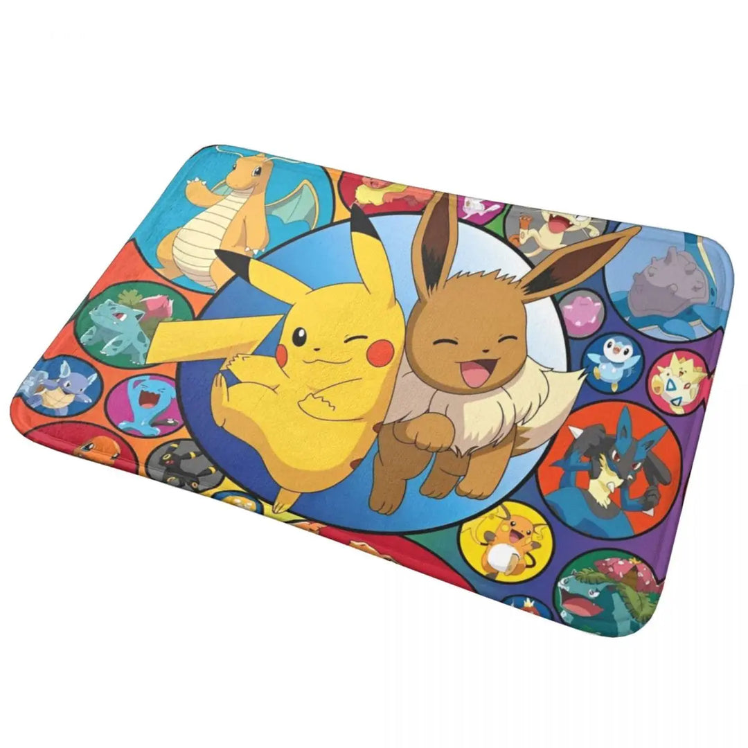 Anime Cartoon Charizard Memory Foam Bathroom Rugs Ultra Soft Non-Slip Pokemon Carpet Bath Mat Water Absorbent for Shower Tub