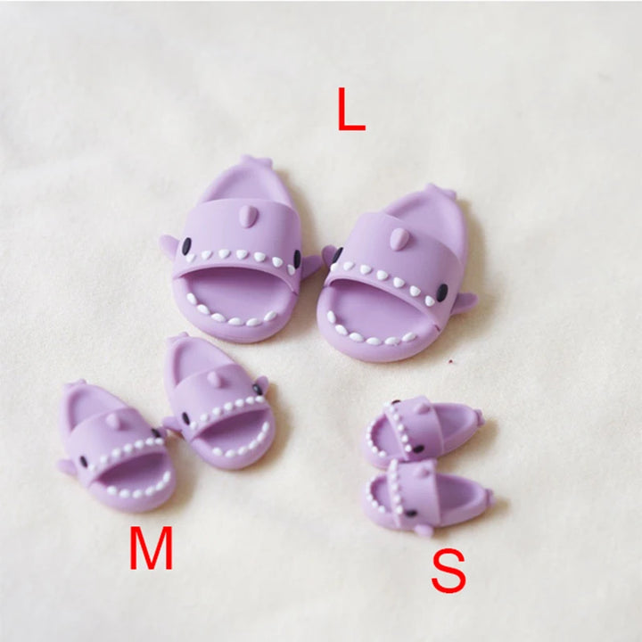 Cute Shark Slippers Doll Shoes Plastic Doll Shoes Suit for Ob11,P9,OB22, Blyth, BJD12, 1/6BJD, YOSD Doll Accessories for Girls