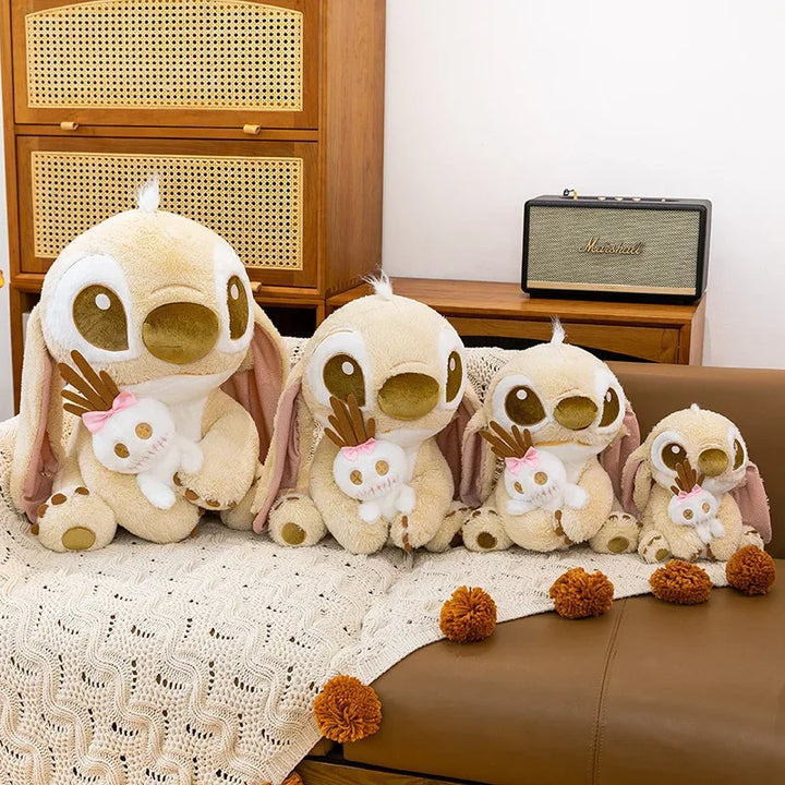 Cartoon 25/60CM Golden Disney Lilo and Stitch Plush Toy Anime Stuffed Kawaii Stich Scrump Doll Plushie Kids Birthday Xmas Gifts