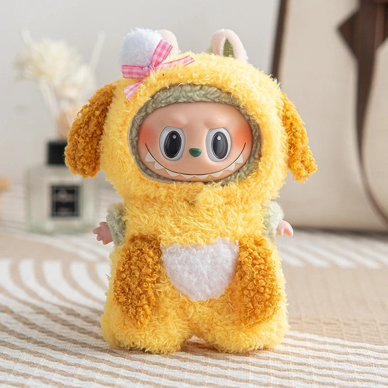 1st 2nd 3rd Gen Labubu Outfit Colorful Themed Animal Outfits Set: Western Pink Dress Brown Christmas Reindeer Pink Crab Fuchsia