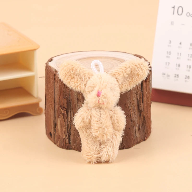 5.5CM Cute Rabbit Plush Toy Cartoon Bunny Pendant Soft Stuffed Doll Keychain Backpack Bag Key Ring Decor Dollhouse Decor Doll