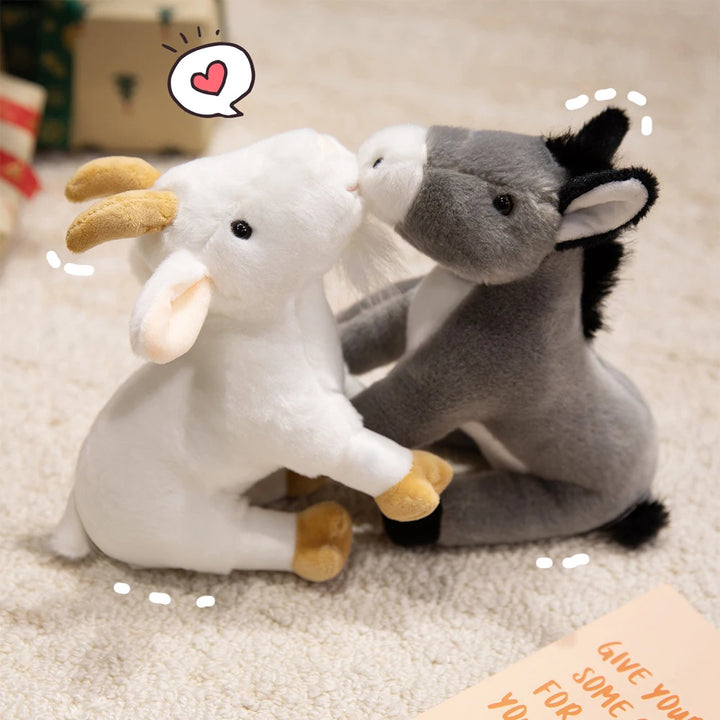 7 Inch Realistic Forest Animal Cheetah Plush Toys Grey Donkey Stuffed Toys Lifelike Sika Deer Soft Plushie Tiger Zoo Souvenir