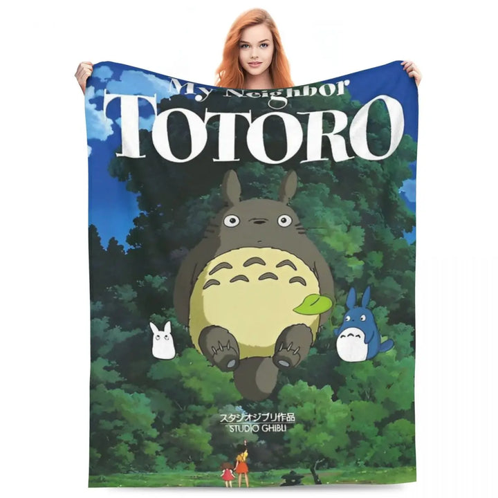 Cartoon Funny Cute T-Totoros Blanket Coral Fleece Plush  Soft Throw Blankets for Car Sofa Couch Bed Rug