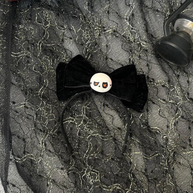 Doll Clothes Only 17cm/15cm Sitting Party Series 1-3 Labubu Leopard Print Dress with Velvet Skull Bow Hair Hoop Accessory Toy