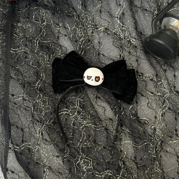 Doll Clothes Only 17cm/15cm Sitting Party Series 1-3 Labubu Leopard Print Dress with Velvet Skull Bow Hair Hoop Accessory Toy