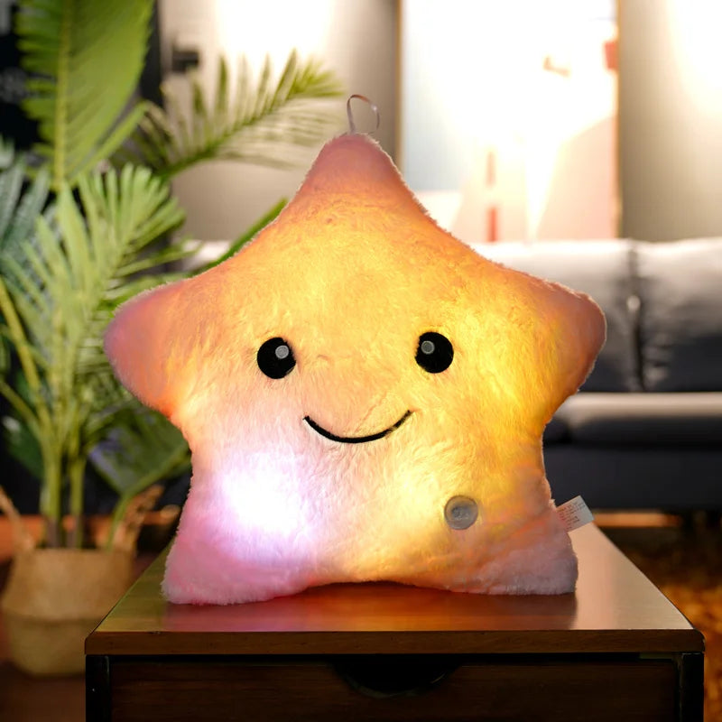 Cute Led Light Star Pillow Stuffed Soft Star Luminous Throw Pillow Cushion With Colorful Light Child Girls Christmas Gift