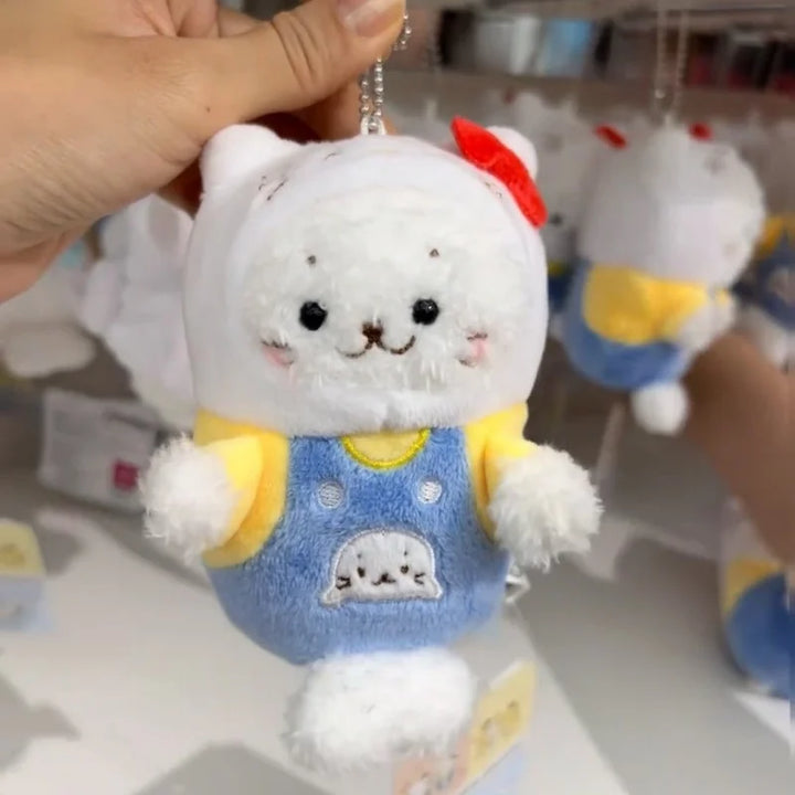 kawaii Little Otter Pendant Doll keychain Sanrios Plush Doll Pendant cartoon hello kitty Bag Pendant cute dress up Accessories