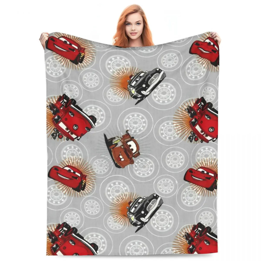 Life Is A Highway Lightning McQueen Flannel Blankets Cars Funny Throw Blankets for Bed Sofa Couch 200x150cm Rug Piece