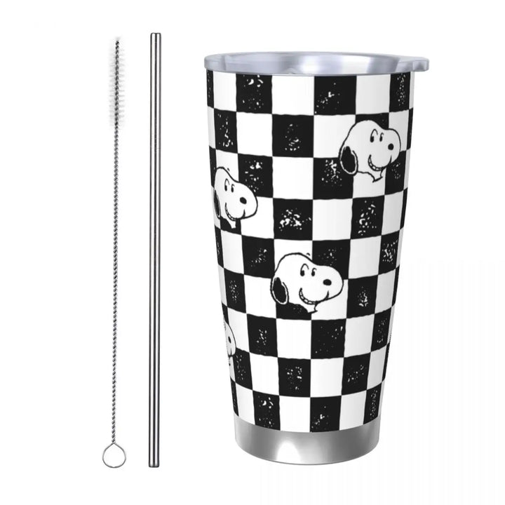 Peanuts Snoopy Flying Ace Insulated Tumbler with Lid Stainless Steel Coffee Mugs Office Home Thermos Bottle Cups, 20oz