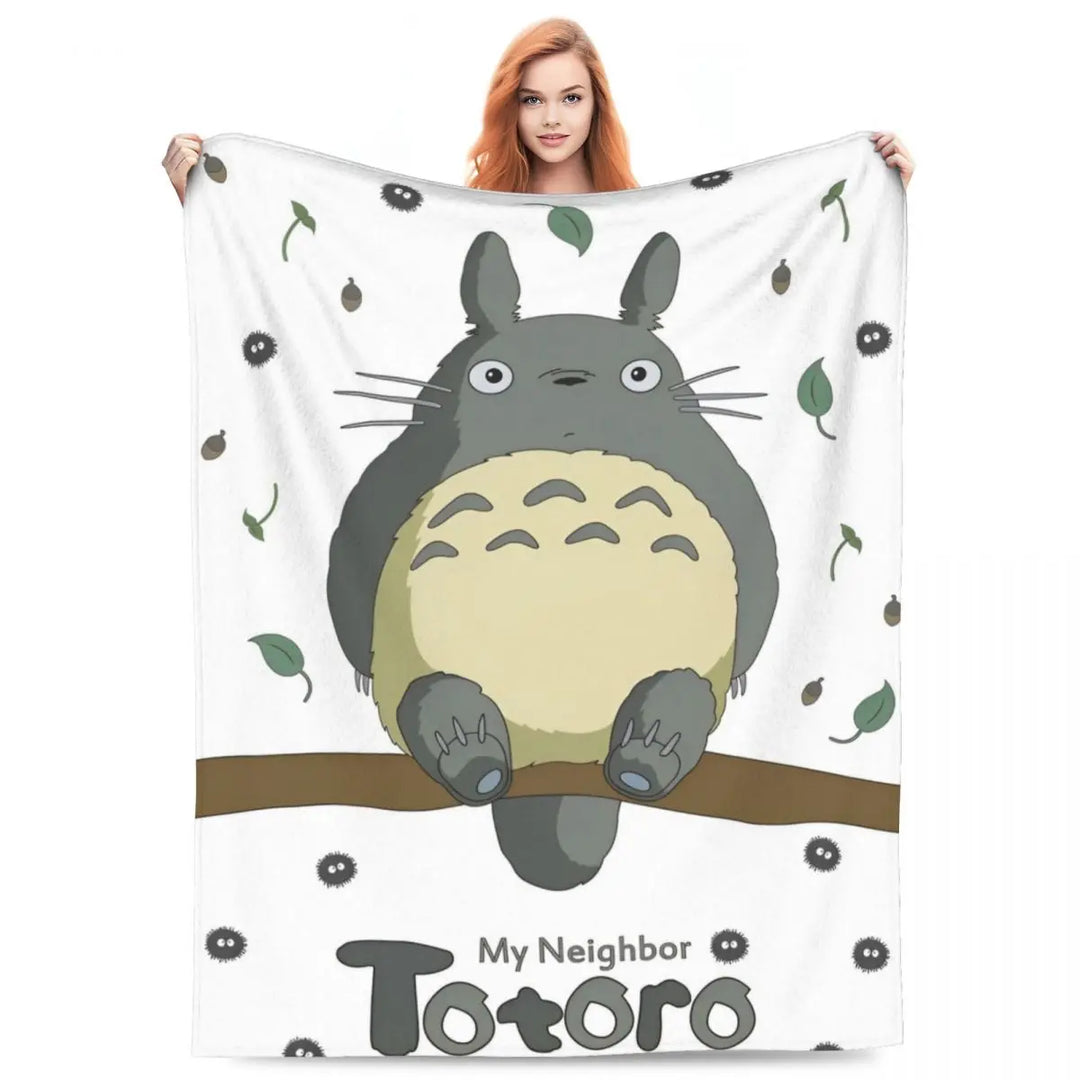 Cartoon Funny Cute T-Totoros Blanket Coral Fleece Plush  Soft Throw Blankets for Car Sofa Couch Bed Rug