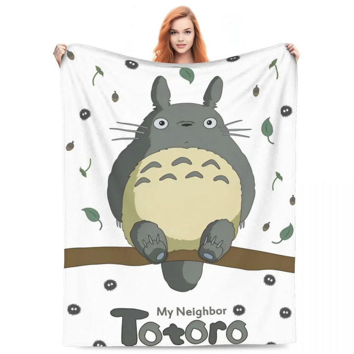 Cartoon Funny Cute T-Totoros Blanket Coral Fleece Plush  Soft Throw Blankets for Car Sofa Couch Bed Rug